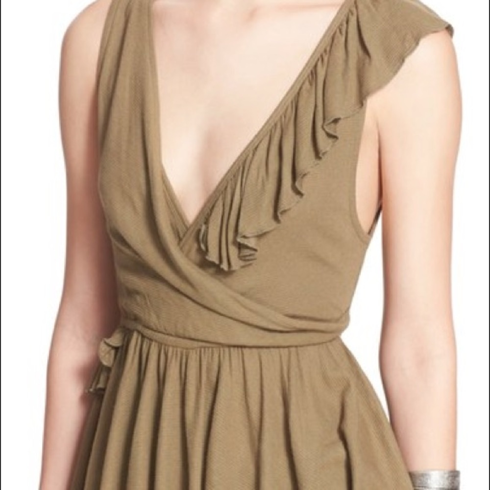 Free people Army Green Ruffle Tank